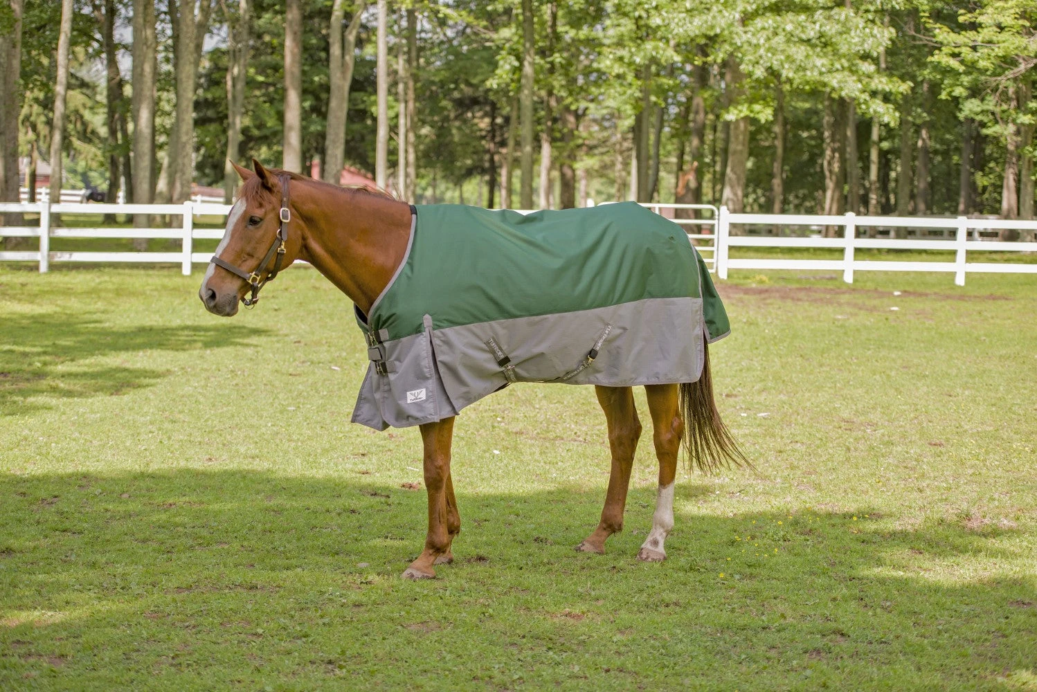 TuffRider Bonum 1200D Medium Weight Standard Neck Two Tone Turnout Blanket W/ 200gms Of Fill