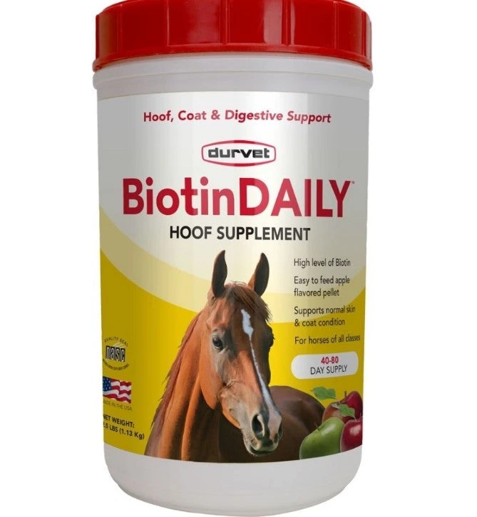 Durvet Biotin Daily Hoof Supplement- Apple- 2.5 Lb